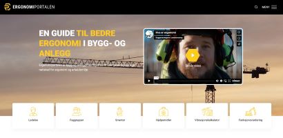 Skjermdump av forsiden på ergonomiportalen.no
